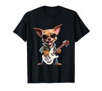 Chihuahua Rocker Dog Guitarra Eléctrica Camiseta