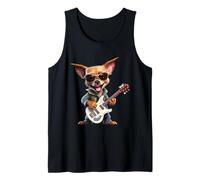 Chihuahua Rocker Dog Guitarra Eléctrica Camiseta sin Mangas