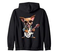 Chihuahua Rocker Dog Guitarra Eléctrica Sudadera con Capucha