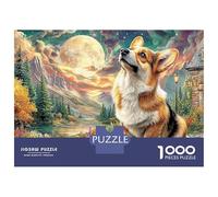 Chihuahua Rompecabezas 1000 Piezas Corgi Luna Cartón Premium para Adultos Decoración Pared para Entretenimiento Mejor Regalo Oferta 38x26cm/1000pcs
