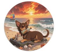 Chihuahua Rompecabezas Redondo De 1000 Piezas Creativo animalesess Perro Juegos Intelectuales Presión Reducida para Adultos 1000pcs (67.5x67.5cm)