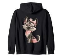Chihuahua Rosa Leopardo Gafas Girly Glam Moda Gráfico Sudadera con Capucha
