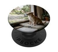 Chihuahua Ventana Vista acogedora casa compañero Escena PopSockets PopGrip Adhesivo