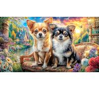Chihuahua-Warm-Mother-Child-Interaction Puzzle Familiar 1000 Piezas Desafiante y Divertido Papel Reciclado para Adultos 70x50/1000pcs