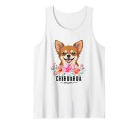 Chihuahua with Flowers Dog Mom Cute Pet Owner Lover Camiseta sin Mangas