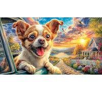 Chihuahua-with-Puppies-in-Cozy-Room 1000 Piezas Puzzle de Papel Reciclado Juego Educativo relajación para Adultos y niños de 12 años y más 70x50/1000pcs