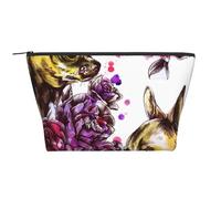 Chihuahua y Rosa, Bolsa de artículos de tocador Bolsa de Maquillaje Bolsa de cosméticos Bolsa de artículos de tocador de Viaje portátil