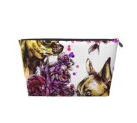 Chihuahua y Rosa, Bolsa de artículos de tocador Bolsa de Maquillaje Bolsa de cosméticos Bolsa de artículos de tocador de Viaje portátil