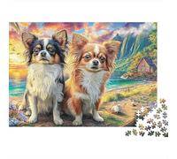 Chihuahuas al Atardecer 1000 Piezas Rompecabezas para s Two Chihuahuas Divertido, y Estimulante para la Mente Rompecabezas para s - Descubre el Puzzle Cartón Juegos Educativos Puzzle38x