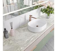 CHIHUT Papel de contacto de mármol beige plateado de 17.7 x 100 pulgadas, para encimeras de cocina, papel tapiz de mármol mate impermeable, rollo de papel de pared autoadhesivo extraíble para