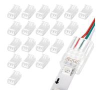 Chihutown 20 piezas LED de 3 pines, 10 mm, conector de iluminación de tira LED, cable de conexión y banda, conector sin soldadura, banda flexible adaptador, para LED COB Tira