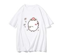 Chiikawa T-Shirt Kawaii Cartoon Graphic Print tee-Shirt Mens 100% Cotton Summer Tshirts Short Sleeve Cute O-Neck Shirts Casual White S