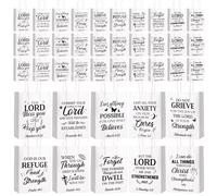 Chiisong 100 bolsas de regalo cristianas religiosas con versículos bíblicos con asas, bolsa de iglesia inspiradora para escuela dominical, mujeres, boda, fiesta de cumpleaños (blanco con negro)
