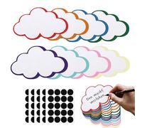 ChilArt 100 tarjetas de diseño de nube, 8 colores, con 100 cintas de autoadhesivas, adecuadas para estudio, oficina, presentaciones, reuniones y mapas mentales (23 x 14 cm) (nube)