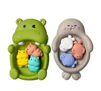 Child Bath Play Set - Floating Pool Figures, Early Educational Activity for Preschool Kids, Quick-Drying Animal Toys with 4 Pieces, Party Decoration for Boys and Girls