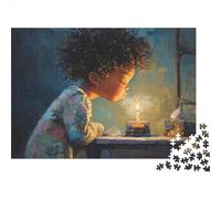 Child Blowing Candle Colourful Boy by Candlelight 1000 Pcs Puzzle for Adults Beautiful Decoration Puzzle Fun Present 70x50cm/1000pcs