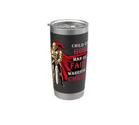 Child of GOD - Man of FAITH - Warrior of CHRIST Christian Vaso térmico de acero inoxidable de doble pared