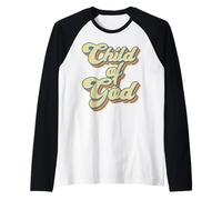Child of God Retro Religious Christian Design Camiseta Manga Raglan