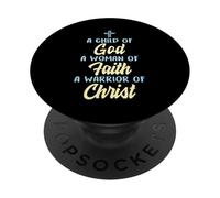 Child of God Women Faith Warrior Christ Jesus Christian Gift PopSockets PopGrip Adhesivo