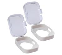 Child Proof Door Knob Covers | ABS 4x6x2.5cm | Proofing Door Knob Cover | Reusable Locks Handle Guards 2 Pieces For Cabinet Safety Keyhole Toilet Apartment Kids Drawers Refrigerator Cupboard