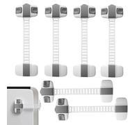Child Proof Door Lock, 6 Pieces Adjustable Baby, 7.87x2.17 Inches Proofing Cabinet Padlock & Versatile Design, Multi Purpose Safety Locks for Furniture Kitchen Ovens Toilet Seats