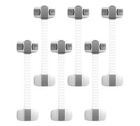 Child Proof Door Lock, Adjustable Latch, 7.87x2.17in 6 Pack Multi-Purpose, Portable Cabinet Locks, Easy Install Furniture for Ovens, Toilets, Kitchen Babyproofing