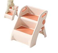 Child Step Stool - Foldable 2 Step Kitchen Counter Helper, Anti Slip Ladder for Kids Bathroom and Sink Use, Lightweight Stool for Home and Travel, Compact Easy Fold Design Safe Stable