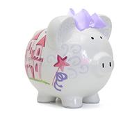 Child to Cherish - Hucha de cerdito de cerámica para niñas, castillo de hadas mágico