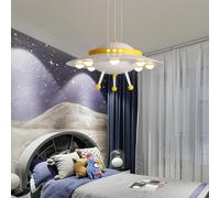 - Child UFO Dimming Flying Saucer Living Study Lamp,'s Bedroom Male Girl Room Lamp, LED Chandelier