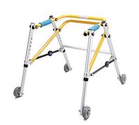 Child Walker Lower Limb Rehabilitation Aids Training Stand Adjustable Foldable Walking Frame Directional 4 Wheel Handrails VBTJWRFE