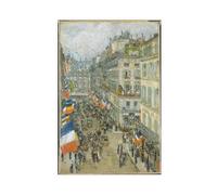 Childe Hassam Famous Prints Julio Catorce Rue Daunou 1910 - Póster en lienzo para pared, dormitorio, oficina, habitación, decoración, regalo, sin marco, 40,6 x 61 cm