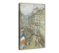 Childe Hassam - Póster famoso del catorce de julio, Rue Daunou de 1910, póster para dormitorio, decoración de lienzo, paisaje deportivo, oficina, habitación, marco de regalo, 20 x 30 pulgadas
