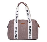 CHILDHOME, Bolsa Cambiador Bebé, Mommy Bag, Colchón Cambiador Incluido, Muchos Compartimentos, Anclajes Cochecito, Bandolera, Cuero Vegano, 22L, Mommy Club Signature, Teddy Marrón