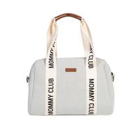 CHILDHOME, Bolso Cambiador para bebé, Mommy Bag, Cambiador bebé Incluido, Mucho espacio Almacenamiento, Fijaciones para cochecito, Correa para el hombro, Algodón, 22L, Firma Mommy Club, Crudo