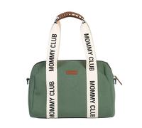 CHILDHOME, Bolso Cambiador para bebé, Mommy Bag, Cambiador bebé Incluido, Mucho espacio Almacenamiento, Fijaciones para cochecito, Correa para el hombro, Algodón, 22L, Firma Mommy Club, Verde