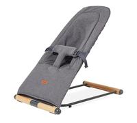 CHILDHOME, Hamaca Plegable, 3 Reclinables en 1 Botón, Ultra Compacta y Delgada, Arnés de 3 Puntos, Sistema de Plegado Patentado, Hasta 15kg, Funda de Transporte Incluida, Antracita