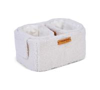 CHILDHOME, Juego de 3 Cestas Cambiador, Cama, Cuna, 2 tamaños, Para colgar, Suave tejido Teddy Ecru