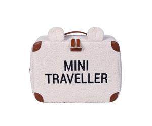 CHILDHOME, Maleta Niño, Fin de semana, Tamaño cabina, Compacta, Sólida, Asa para transporte, Etiqueta para nombre, Diseño, Material suave, Mini Traveller, Teddy Ecru