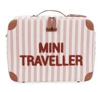 CHILDHOME, Maleta Niño, Ideal Viaje, Tamaño Cabina, Equipaje de mano, Compacta, Sólida, Asa para facilitar el Transporte, Etiqueta Nombre, Diseño, Piel sintética, Mixta,Mini Traveller,Rayas terracota