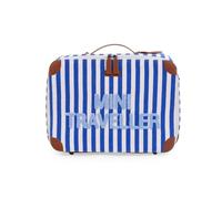 CHILDHOME, Maleta Niño, Ideal Viaje, Tamaño Cabina, Equipaje de mano, Compacta, Sólida, Asa para facilitar el Transporte, Etiqueta Nombre, Diseño, Piel sintética, Mixta,Mini Traveller,Rayas Azules