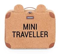 Childhome - Maleta para niños, fin de semana, formato cabina, compacto, sólido, asa para transporte, etiqueta nombre, diseño, material suave, mini viajero, Teddy marrón