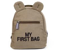 Childhome Mi Primera Bolsa Mochila de Bebé, Escuela, Jardín de Infancia, Guardería, Dos Compartimentos, Bolsa de Almuerzo, Hebilla de Seguridad Extraíble, Resistente al Agua, Canvas Kaki
