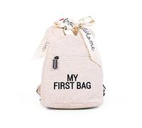 Childhome Mi Primera Bolsa Mochila de Bebé, Escuela, Jardín de Infancia, Guardería, Dos Compartimentos, Bolsa de Almuerzo, Hebilla de Seguridad Extraíble, Resistente al Agua, Teddy Ecru
