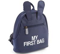 Childhome Mi Primera Bolsa Mochila de Bebé, Escuela, Jardín de Infancia, Guardería, Dos Compartimentos, Bolsa de Almuerzo, Hebilla de Seguridad Extraíble, Resistente al Agua, Azul Marino