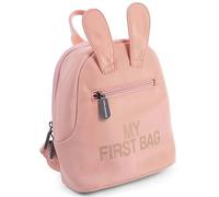 Childhome Mi Primera Bolsa Mochila de Bebé, Escuela, Jardín de Infancia, Guardería, Dos Compartimentos, Bolsa de Almuerzo, Hebilla de Seguridad Extraíble, Resistente al Agua, Rosa/Cobre