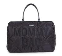 CHILDHOME Mommy Bag, bolso cambiador, maternidad, bolso de viaje, gran capacidad, cambiador, correa ajustable para el hombro, compartimentado, bolsillo termico, pasaje para maleta, Negro acolchado