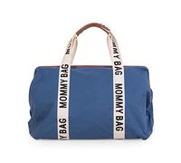 CHILDHOME, Mommy Bag, bolso cambiador, maternidad, bolso de viaje, gran capacidad, cambiador, correa ajustable, compartimentado, bolsillo térmico, abertura para la maleta, Signature Azul