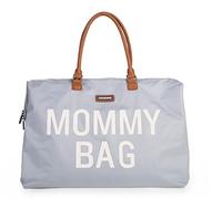 CHILDHOME, Mommy Bag, bolso cambiador, maternidad, bolso de viaje, gran capacidad, cambiador, correa ajustable para el hombro, compartimentado, bolsillo termico, pasaje para la maleta, gris y crudo