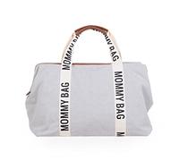 CHILDHOME, Mommy Bag, bolso cambiador, maternidad, bolso de viaje, gran capacidad, cambiador, correa ajustable para el hombro, compartimentado, abertura para la maleta, Gris