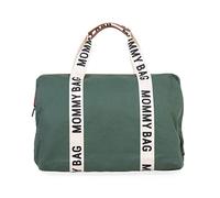 CHILDHOME, Mommy Bag, bolso cambiador, maternidad, bolso de viaje, gran capacidad, cambiador, correa ajustable, compartimentado, bolsillo térmico, abertura para la maleta, Signature Verde